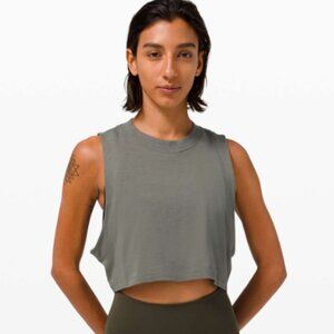 Lululemon All Yours Crop Tank - size 6 - grey
